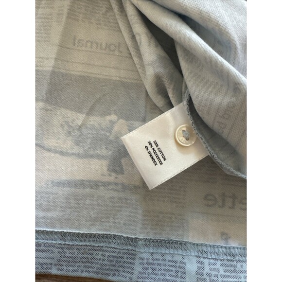 NEW Peter Millar Crown Sport Men's Blue Golf Newspaper Print Ace Polo Shirt L - Picture 7 of 9